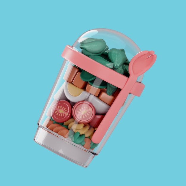 3d healthy routine icon