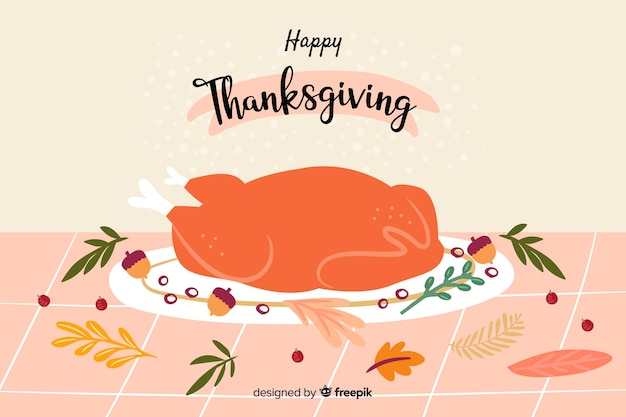 Free vector hand-drawn thanksgiving background