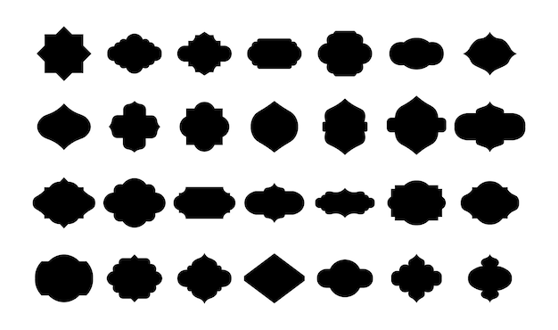 Vector set of islamic shape illustration design blank islamic shape template vector